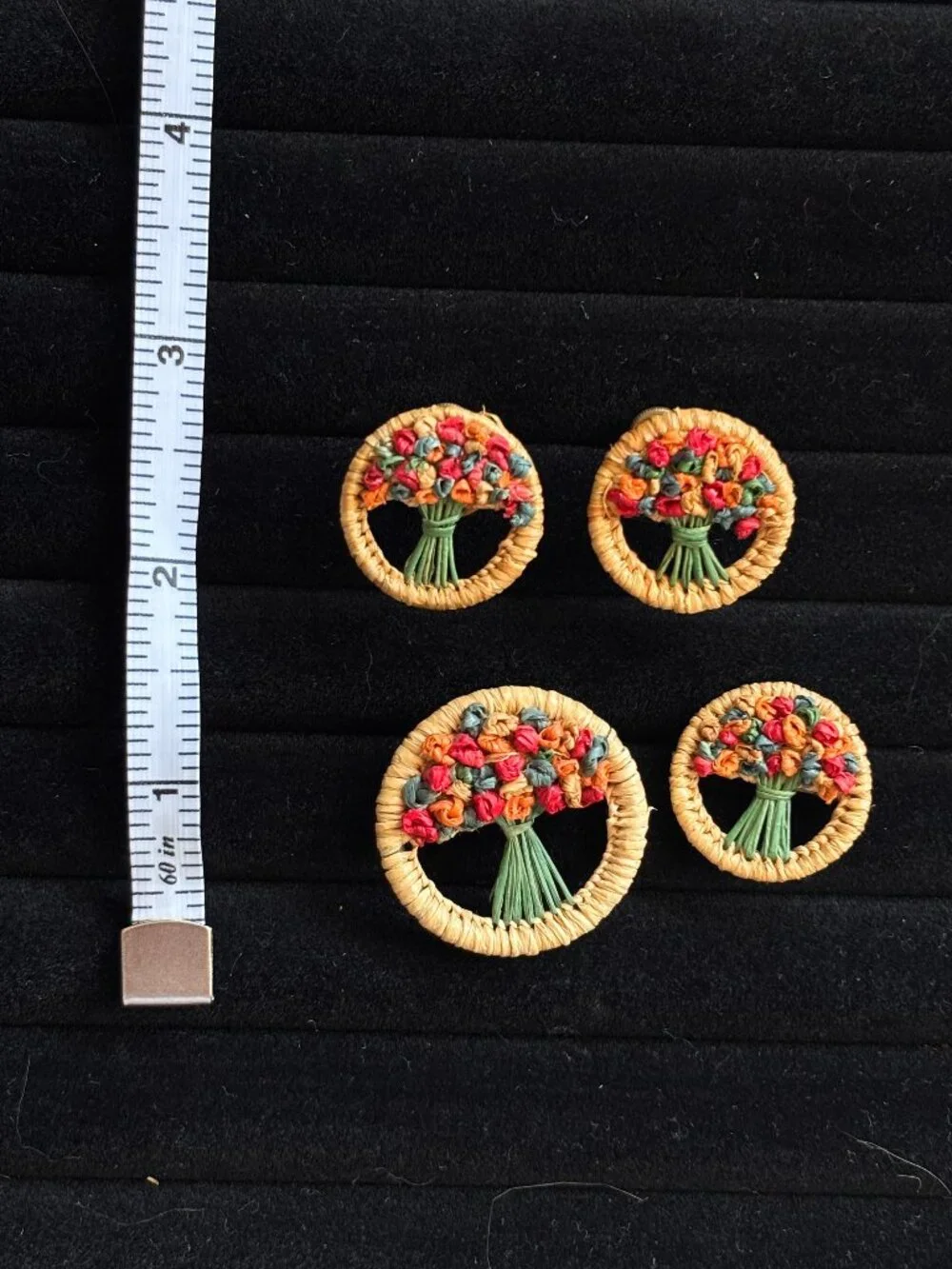 Vintage Floral 1940s Brooch and Clip on earring set